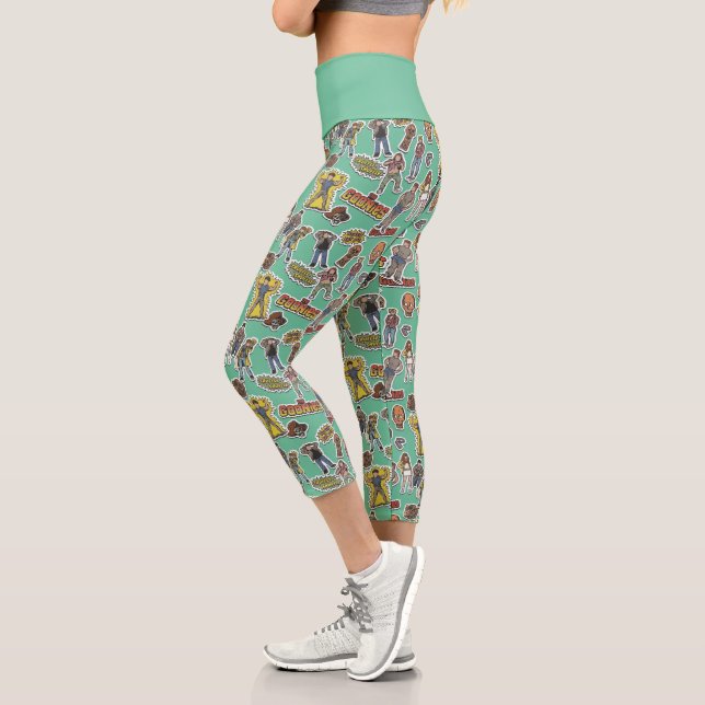 Das Retro-Stickermuster der Goonies Capri Leggings (Links)