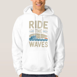 Das Retro-Surfboard-Design der Waves Hoodie