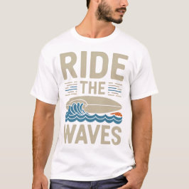 Das Retro-Surfboard-Design der Waves T-Shirt