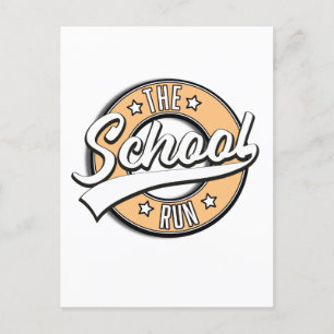 Das Retrologo für den Schulallauf Einladungspostkarte
