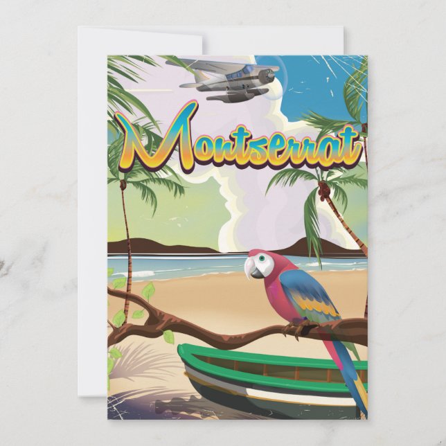 Das Retroposter der Insel Montserrat (Vorderseite)