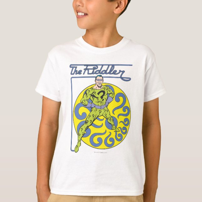 Das Riddler & Logo-Lila T-Shirt (Vorderseite)