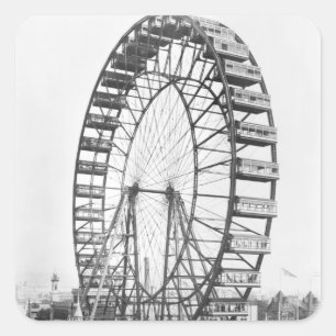 Das Riesenrad an der Columbia-Küste der Welt Quadratischer Aufkleber