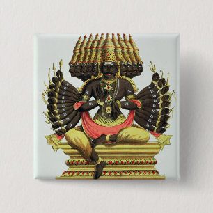 Das riesige Ravana (Farbelitho) Button