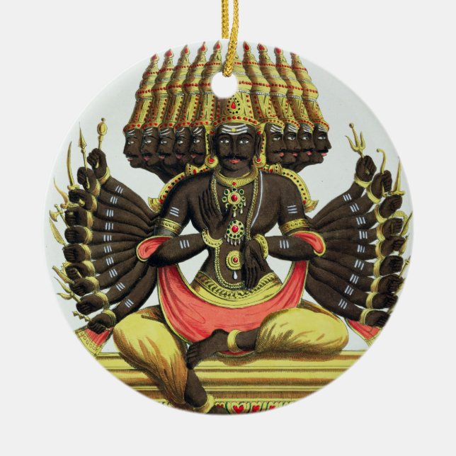 Das riesige Ravana (Farbelitho) Keramik Ornament (Vorne)