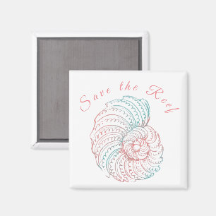 Das Riff rosa und Aquamarines Aquarellbewusstsein  Magnet