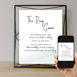 Das Ring Game Brautparty weich grüner Wash Poster