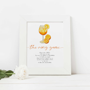Das Ringspiel Orange Spritz Citrus Brautparty Poster