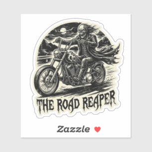 Das Road Reaper Skeleton Biker Aufkleber Dark Ch