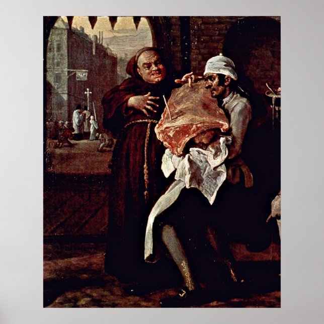 Das Roastbeef von Old England von William Hogarth Poster (Vorne)