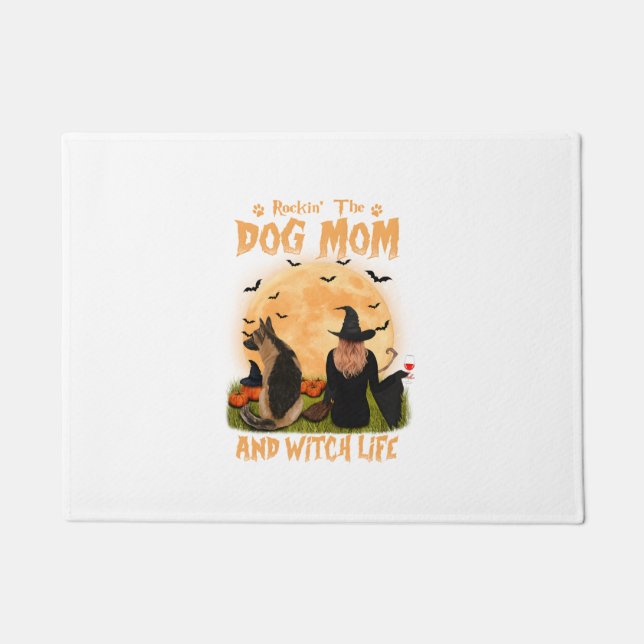 Das Rocken der Hunde Mama und Hexenmeisterin Deuts Fußmatte (Vorderseite)