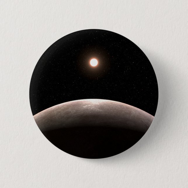 Das Rocky Exoplanet Lhs 475 B und sein Host Star. Button (Vorderseite)