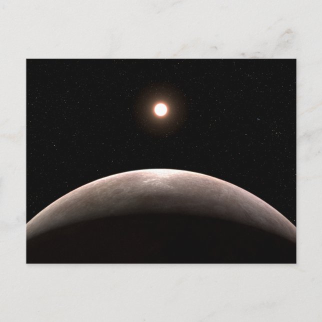 Das Rocky Exoplanet Lhs 475 B und sein Host Star. Postkarte (Vorderseite)
