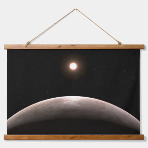 Das Rocky Exoplanet Lhs 475 B und sein Host Star. Wandteppich Mit Holzrahmen