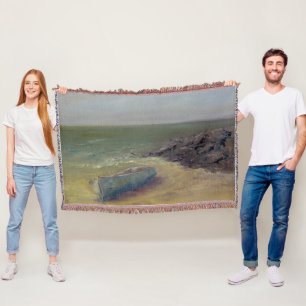 Das Rollen-herein - Boot der Gezeiten auf dem Ufer Decke