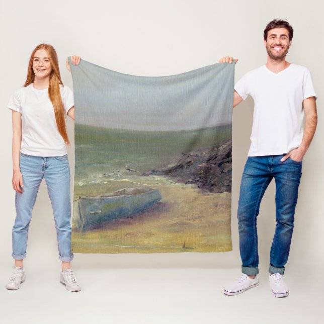 Das Rollen-herein - Boot der Gezeiten auf dem Ufer Fleecedecke (Beispiel)