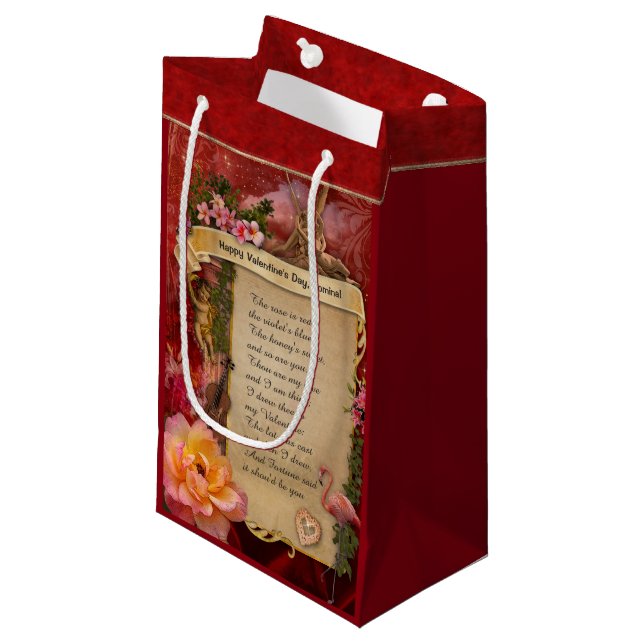 Das romantischste Valentine 💕 anpassbare Geschenk Kleine Geschenktüte (Vorderseite Schrägansicht)