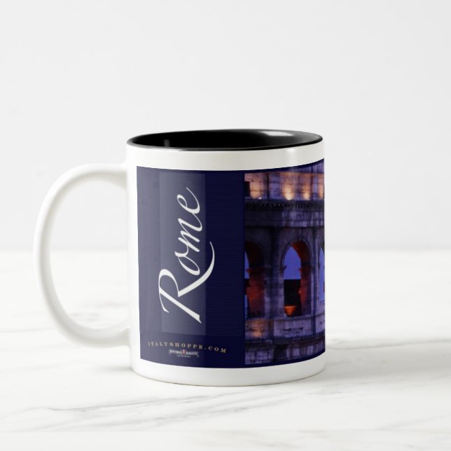 Das römische Colosseum Zweifarbige Tasse (Links)