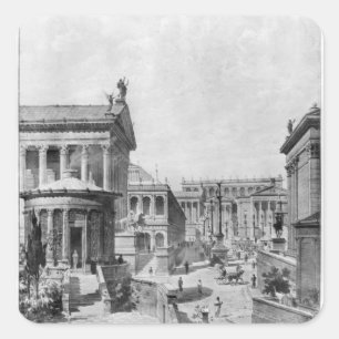 Das römische Forum von Antiquity, 1914 Quadratischer Aufkleber