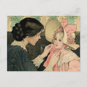 Das rosa Häubchen von Jessie Willcox Smith Feiertagspostkarte