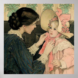 Das rosa Häubchen von Jessie Willcox Smith Poster