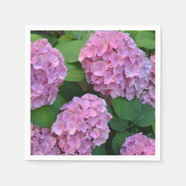 Das rosa Hortensia-Hydrangea-Party Serviette (Vorderseite)