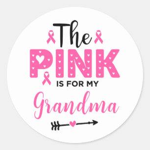 Das Rosa ist für meine Oma Brustkrebsbewusstsein Runder Aufkleber