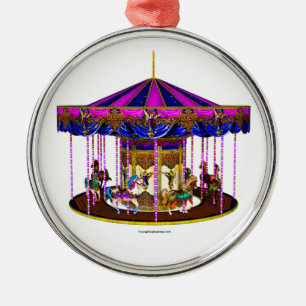 Das rosa Karussell Silbernes Ornament