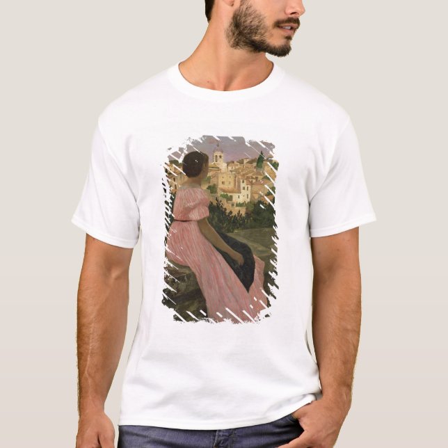 Das rosa Kleid oder Ansicht von Castelnau-Le-Lez T-Shirt (Vorderseite)