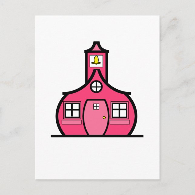 Das rosa Schulhaus Postkarte (Vorderseite)