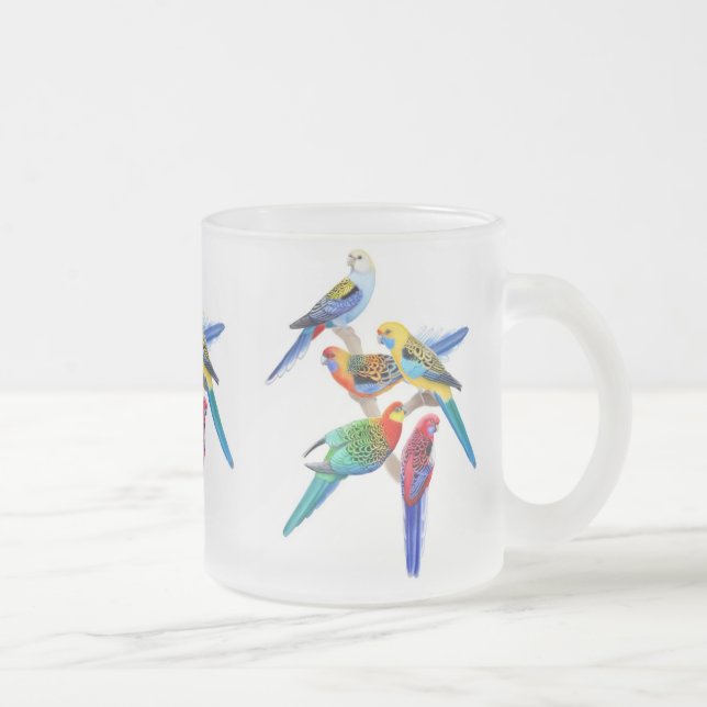 Das Rosella plappert mattierte Tasse nach (Rechts)