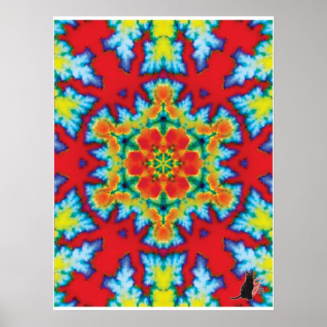 Das Rosey Kinetic Collage Kaleidoscope Poster (Vorne)