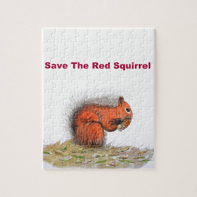 Das rote Eichhörnchen gerettet Puzzle (Vertikal)