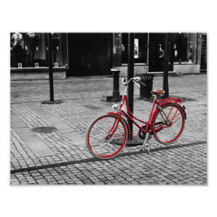 Das rote Fahrrad Fotodruck