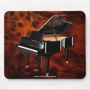 Das Rote Fraktal Design von Grand Piano-Musikliebh Mousepad