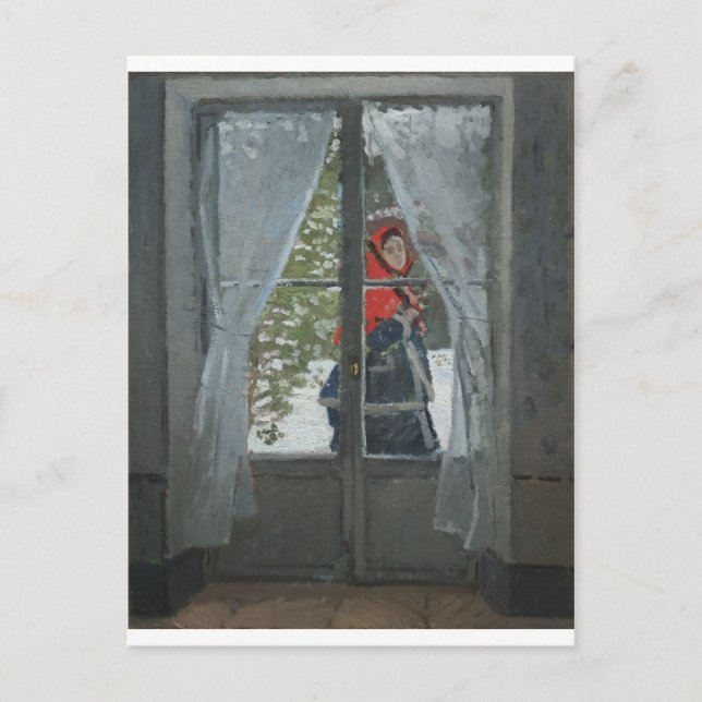 Das rote Kerchach, Portrait von Frau Monet (1873) Postkarte (Vorderseite)