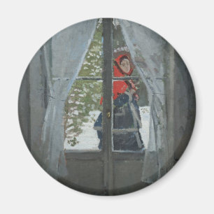 Das rote Kopftuch, Porträt von Frau Monet (1873) Magnet