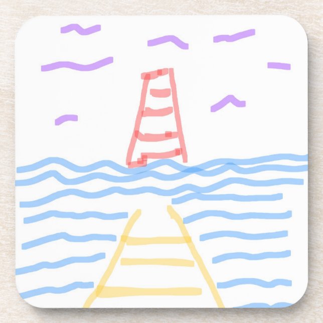 Das rote Leuchtturm und der Gelbe Untersetzer (Vorderseite)