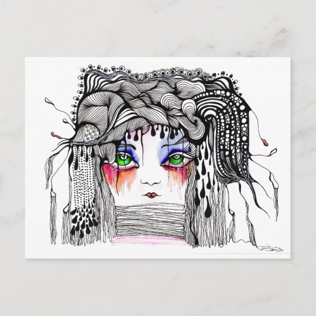 Das rote Teermädchen Postkarte (Vorderseite)