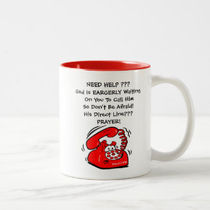 Das Rote Telefon-Gott ist eifrig auf U Gewartet zu Zweifarbige Tasse