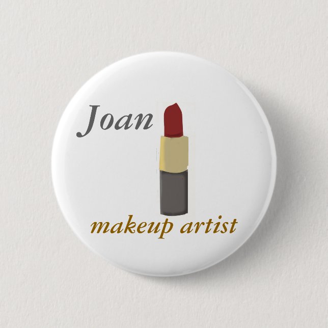 Das, roter Lippenstift, Salon Maquillagem Button (Vorderseite)