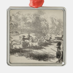 Das Rotwild-Schießen bei Gotha Ornament Aus Metall