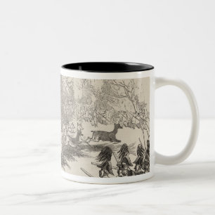 Das Rotwild-Schießen bei Gotha Zweifarbige Tasse