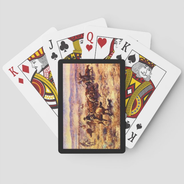 Das Roundup', Charles M. Russell_Art von Amerika Spielkarten (Rückseite)