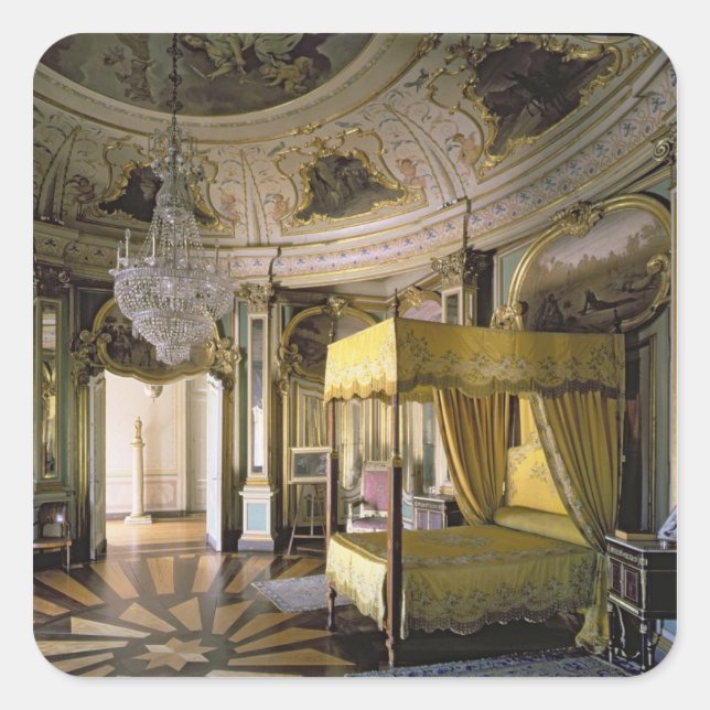 Das Royal Bedroom in der Hall von Don Quixote Quadratischer Aufkleber (Vorderseite)