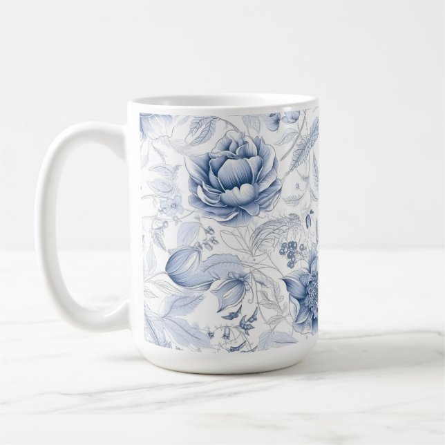 Das Royal Blue Porcelain Blumenmuster Vol.1 Thro Kaffeetasse (Links)
