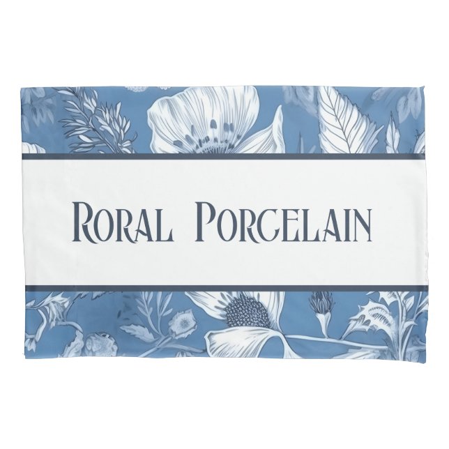 Das Royal Blue Porcelain Blumenmuster Vol.2 Kissenbezug (Vorderseite)