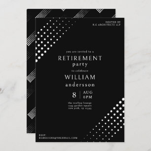 Das Ruhestand moderner schwarzer und weißer Untern Einladung
