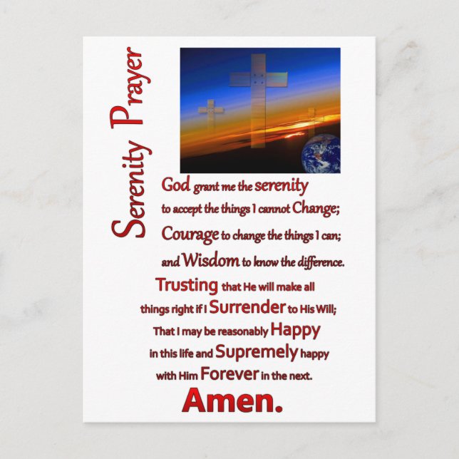 Das ruhige Gebet im Weltraum rot Postkarte (Vorderseite)