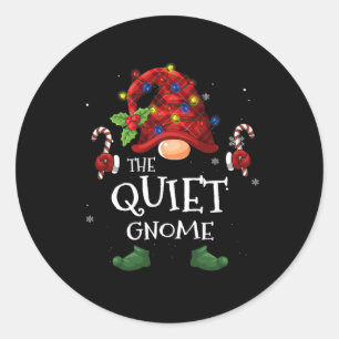 Das ruhige Gnome Buffalo Kariertes Weihnachtsbauml Runder Aufkleber